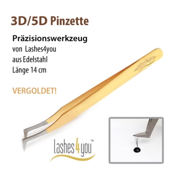 3D/5D Pinzette aus Edelstahl vergoldet